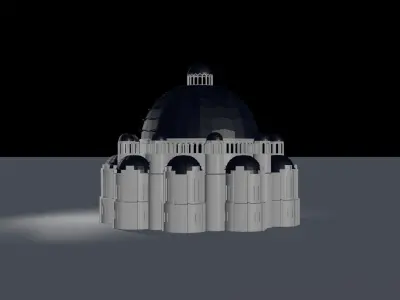 Church - Orthodox - styled and game-ready Low-poly 3D model