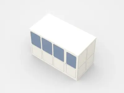 Safety Cabin With Door And Three Windows 3D model