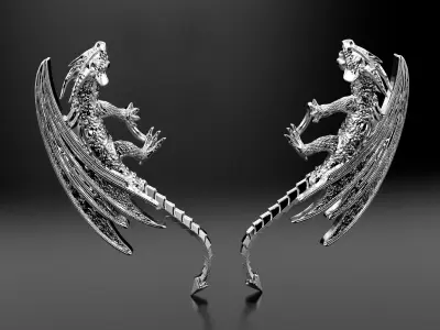 Dragon earrings  3D print model