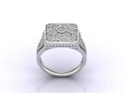 Print Ready STL 3DM  Gents Rings Diamond Men Ring  3D print model 242