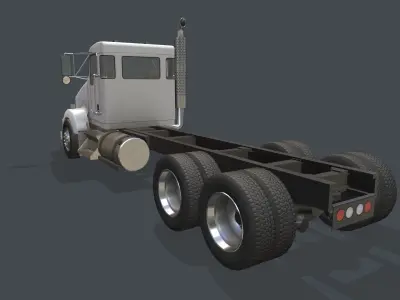 Kenworth T800 Chassis Low-poly 3D model