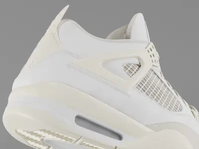 Jordan 4 Sail Shoe Low-poly 3D model