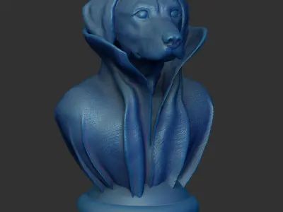 Rhodesian Ridgeback - with Cape Collar on Pedestal 3D print model