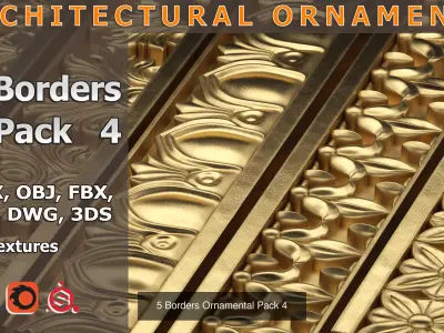50 Borders Ornamental in One Pack 3D Model Collection