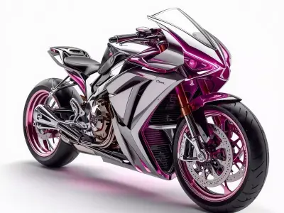 Luxury Cyberpunk Motorcycle 3D Model Low-poly 3D model