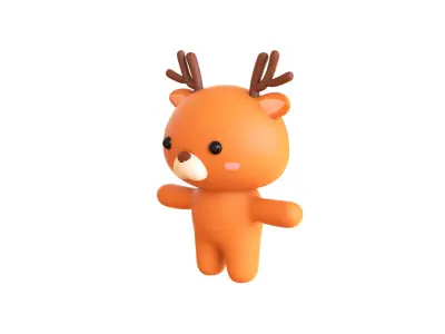 Character005 Chubby Deer Low-poly 3D model