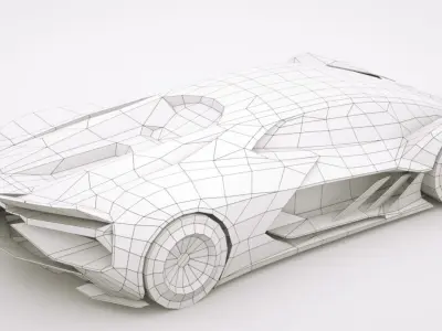 Generic Supercar v23 Low-poly 3D model