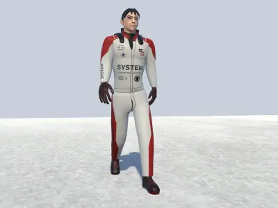 Racer avatar male Rigged Low-poly 3D model