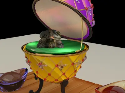  Chinese gold Ingot with turtle   3D model