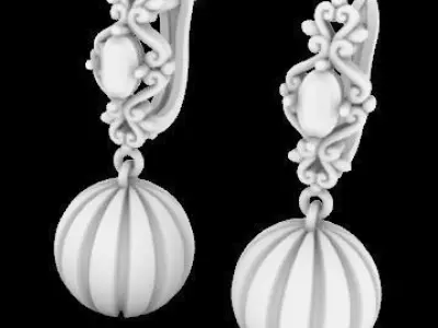 Earring Diamond 3D model Texture 3D print model