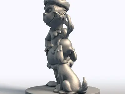 Grinch and Dog 3D Model Christmas Character Set 3D model