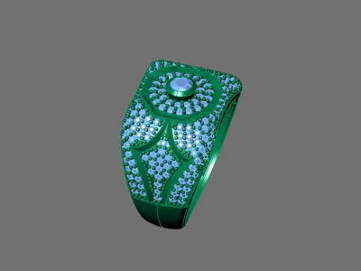 Gents Rings Diamond Men Ring STL 3DM 3D ready print model 3D print model