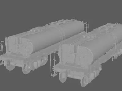 Next Generation Train Oil Tank Car Leather Low-poly 3D model