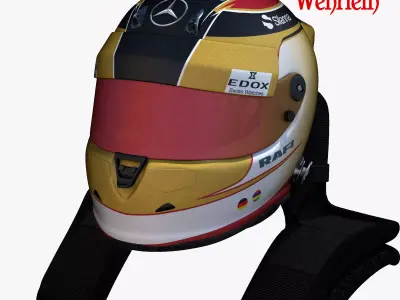 Wehrlein helmet 2017 Low-poly 3D model