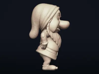 Grumpy - One of the seven Dwarfs - printable 3D print model