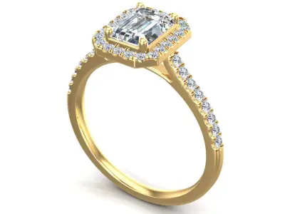 Diamond Emerald Ring 3D print model
