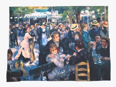 BAL DU MOULIN DE LA GALLETTE by RENOIR for 3D printing 3D 3D print model