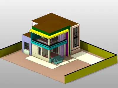 Duplex Villa 225 Sq Meters  Revit model 3D model