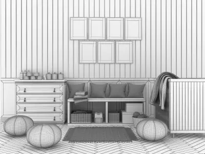 Baby boy room 3D model