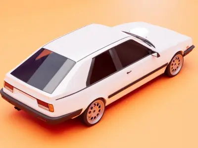 80s fastback coupe Low-poly 3D model