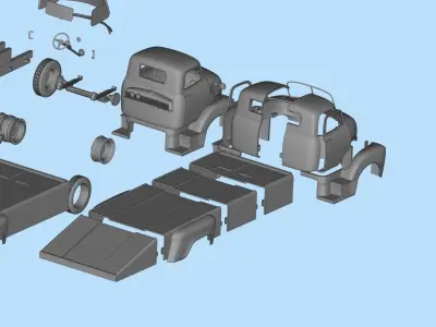 PrintableSTL Custom Hauler Cab Over Engine Ramp Tow Truck COE 3D print model
