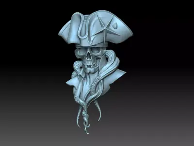 Skull pirate 3D print model