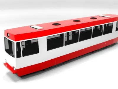 TRAM LOWPOLY metro train Low-poly 3D model