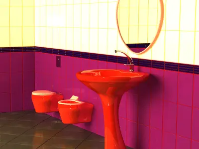 Wall-mounted toilet set 3D Model Collection