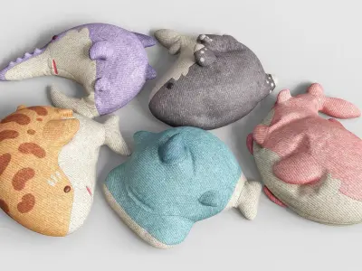 Pillow Tiny Shark Low-poly 3D model