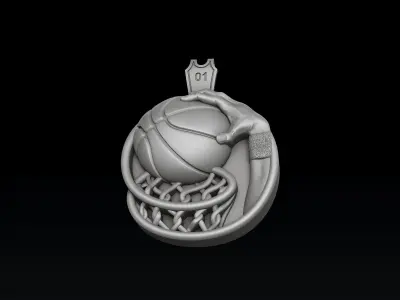 Basketball Pendant 3D print model