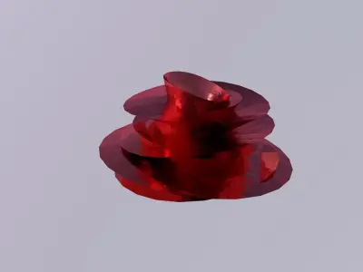 Vase architectural form Red gold Low-poly 3D model