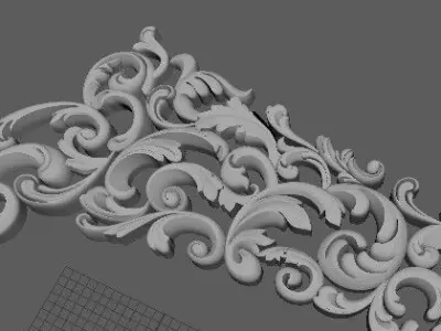 Central decor ornament for furniture 3D model 1070