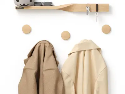 Decor entrance hall coat rack polo coat Set 91 3D model