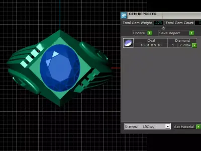 Luxury Emerald Men Signet Ring 3D PrintableModel 3D print model