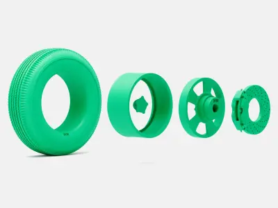 15x7 Torq Thrust D Wheel Firestone 890-15 Tire 3D print model