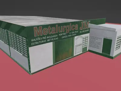 barracao de metalurgico Low-poly 3D model