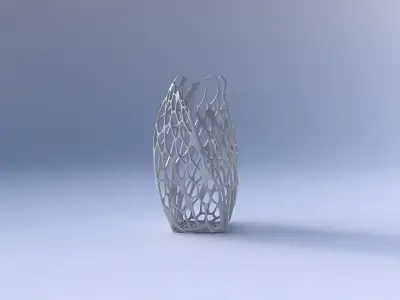Vase twisted bent quadratic with cracked organic lattice  3D print model