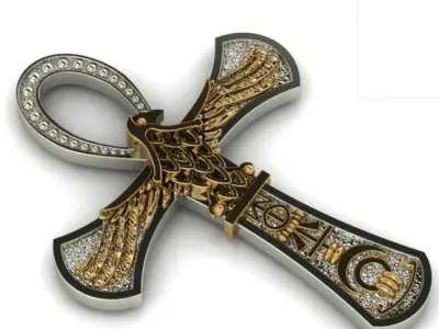 Egyptian cross Ankh 3D print model 3D print model