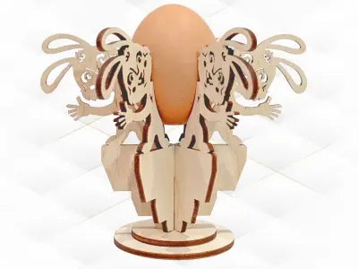 Easter Gift decor egg stand holder design laser cut 3D print model
