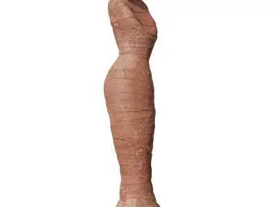 Stand Mummy Clay Statue Low-poly 3D model