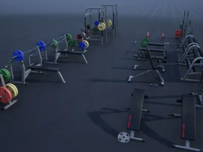 Gym Props PACK 01 Low-poly 3D model
