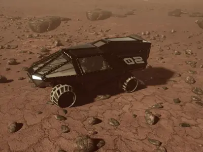 Mars Roamer VT1 Mars rover  vehicle Concept Low-poly 3D model