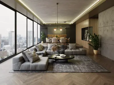 Luxury Apartment Scene In Native Blend File VIZFROMBLENDER 3D model