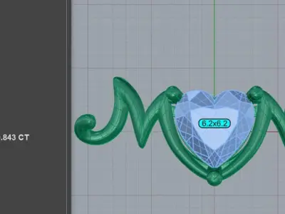 Exclusive Mothers Day Heart Necklace 3D print model