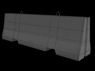 Concrete Barrier Low-poly 3D model shop