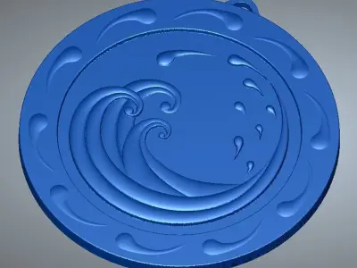 WAVY PENDANT Free 3D print model