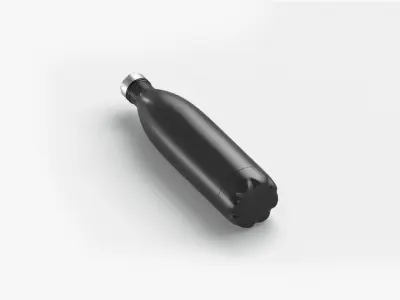 Black Aluminum Swell Sport Bottle - metal thermo water botle Low-poly 3D model