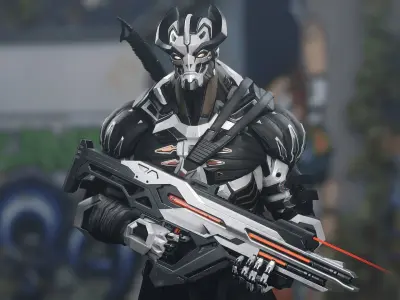 Robot2 Cyber Ninja Low-poly 3D model