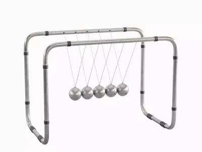 Newton Cradle Set Low-poly 3D model