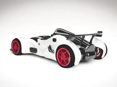 CONCEPT SPORT CAR white CARBON 3D model 3D model